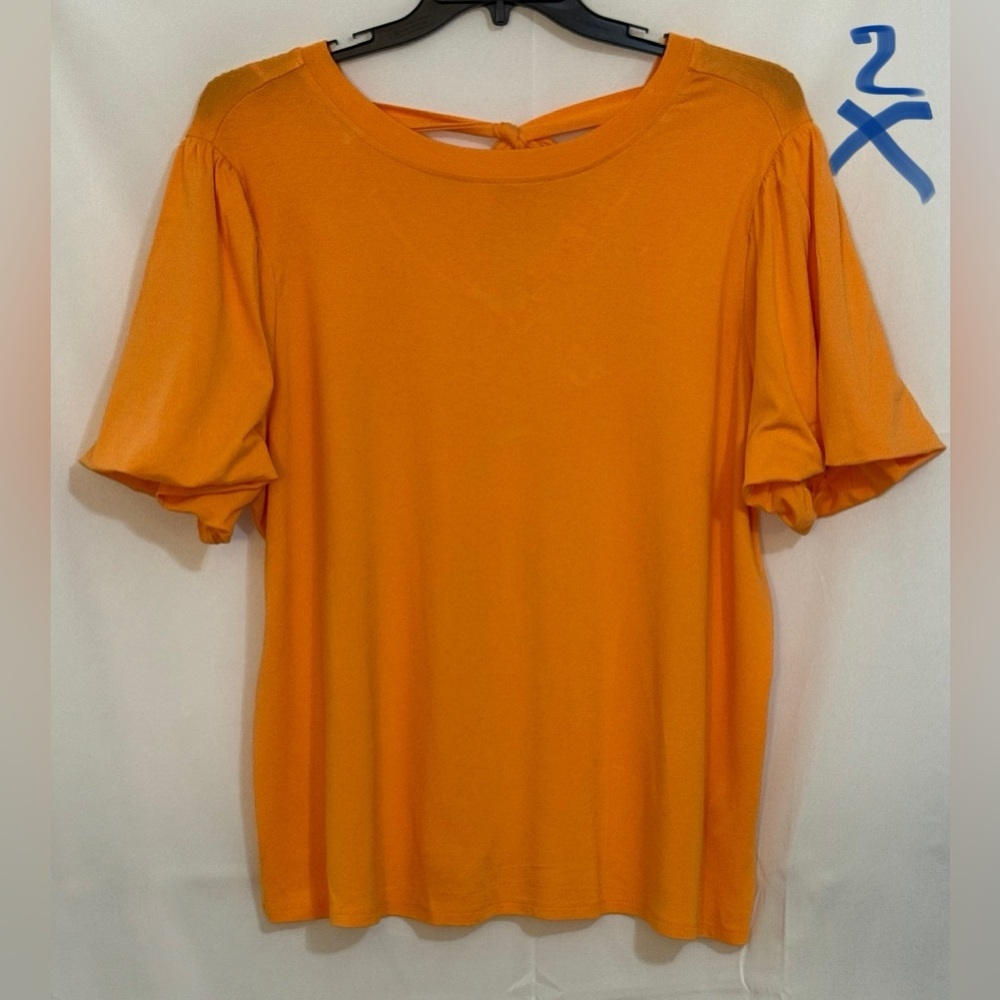 Cupio Vibrant Orange Short Sleeve Top